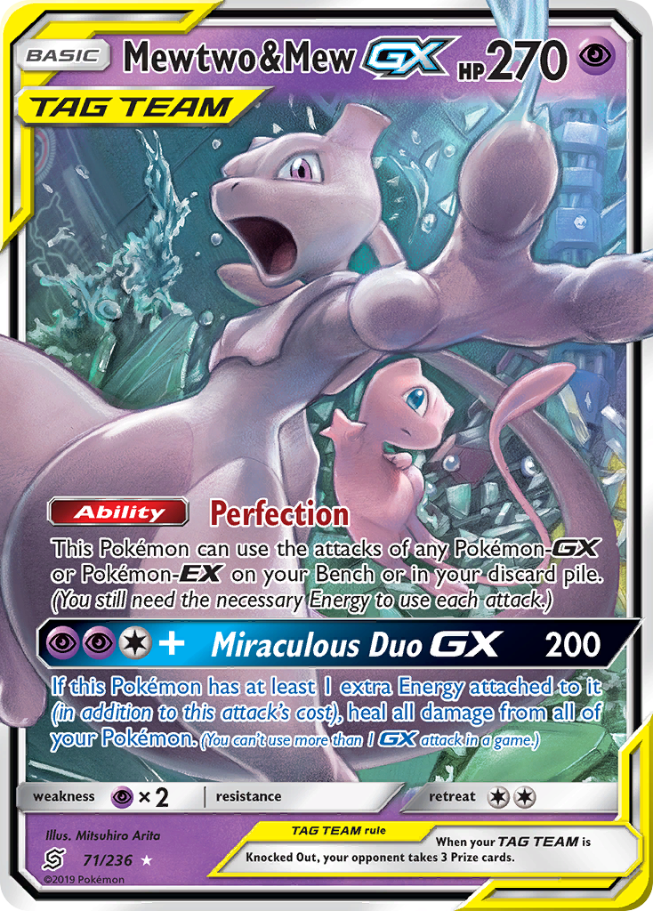 Mewtwo & Mew GX (71/236) [Sun & Moon: Unified Minds] | The Time Vault CA