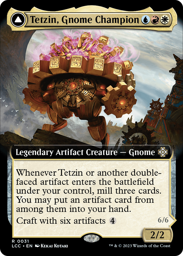 Tetzin, Gnome Champion // The Golden-Gear Colossus (Extended Art) [The Lost Caverns of Ixalan Commander] | The Time Vault CA