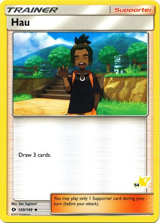 Hau (120/149) (Pikachu Stamp #54) [Battle Academy 2020] | The Time Vault CA