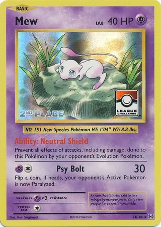 Mew (53/108) (League Promo 2nd Place) [XY: Evolutions] | The Time Vault CA
