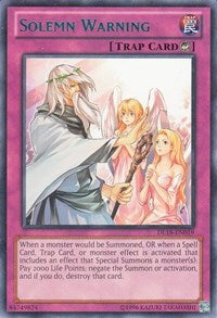 Solemn Warning (Green) [DL18-EN019] Rare | The Time Vault CA