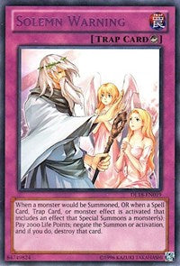 Solemn Warning (Purple) [DL18-EN019] Rare | The Time Vault CA