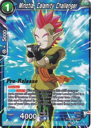 Minotia, Calamity Challenger (BT14-052) [Cross Spirits Prerelease Promos] | The Time Vault CA