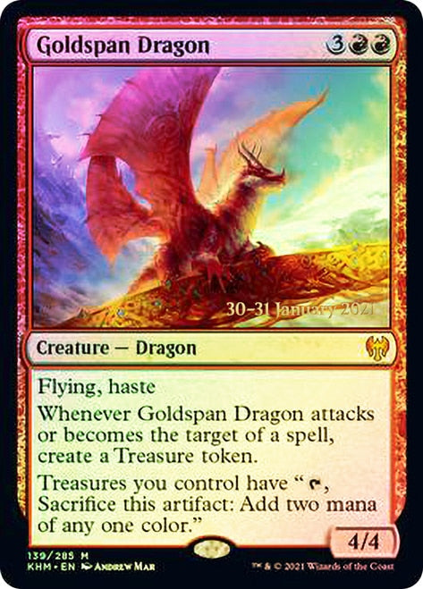 Goldspan Dragon  [Kaldheim Prerelease Promos] | The Time Vault CA