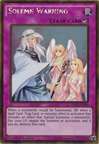 Solemn Warning [PGL2-EN068] Gold Rare | The Time Vault CA