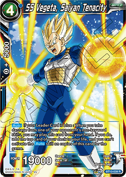 SS Vegeta, Saiyan Tenacity (Rare) [BT13-039] | The Time Vault CA