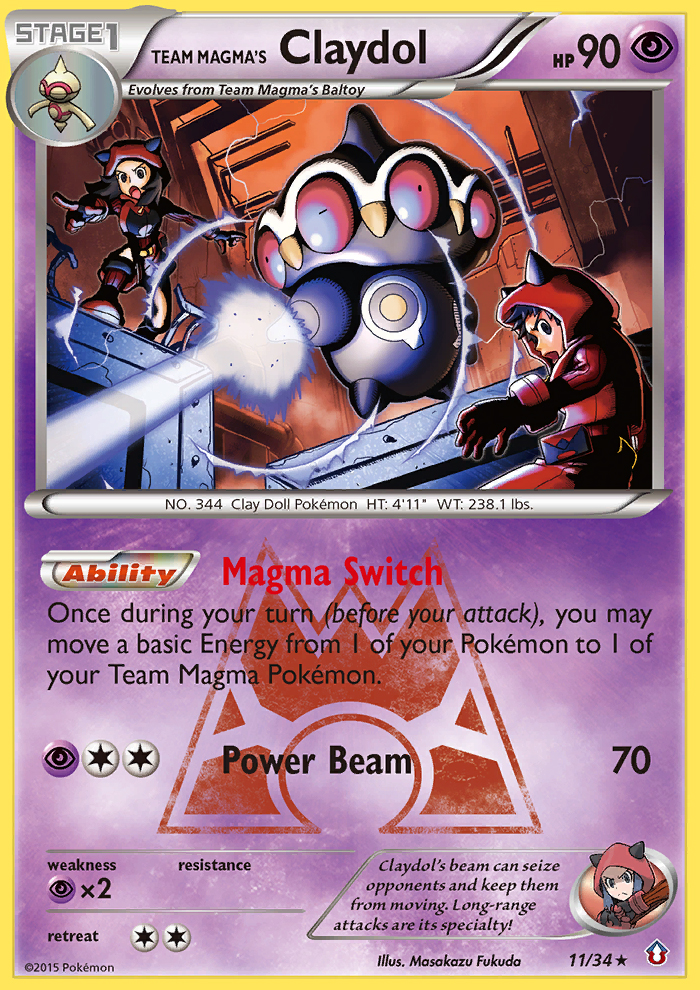 Team Magma's Claydol (11/34) [XY: Double Crisis] | The Time Vault CA