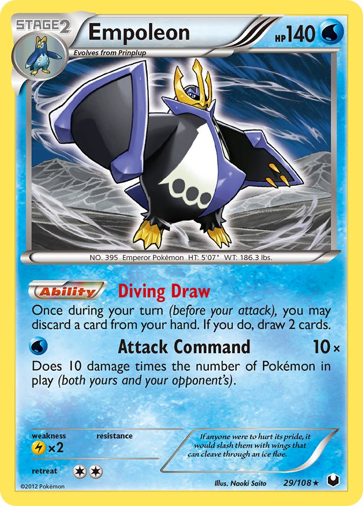 Empoleon (29/108) (Battle Arena Deck Exclusive) (Theme Deck Exclusive) [Black & White: Dark Explorers] | The Time Vault CA