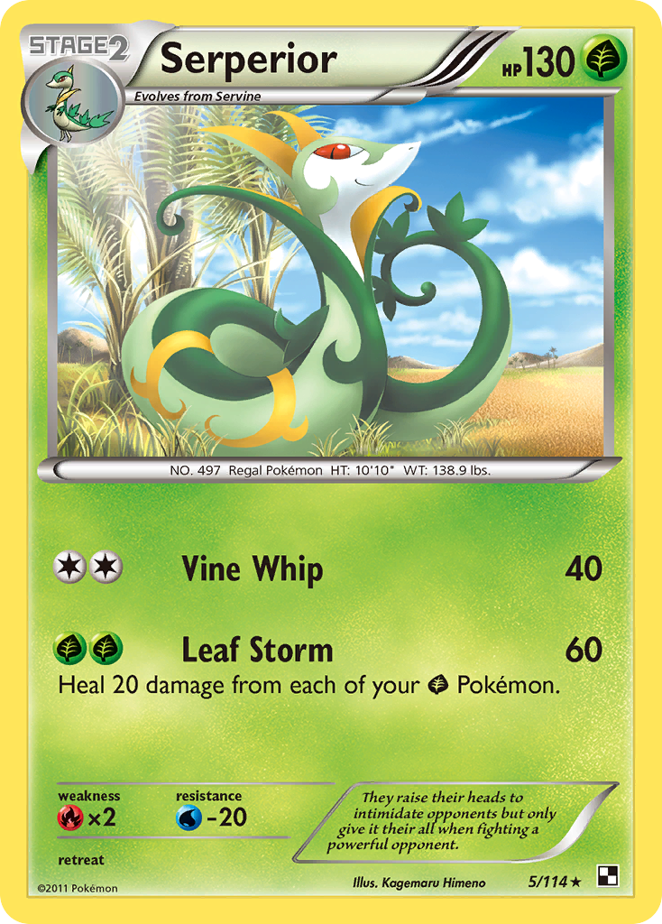 Serperior (5/114) (Green Tornado) (Theme Deck Exclusive) [Black & White: Base Set] | The Time Vault CA