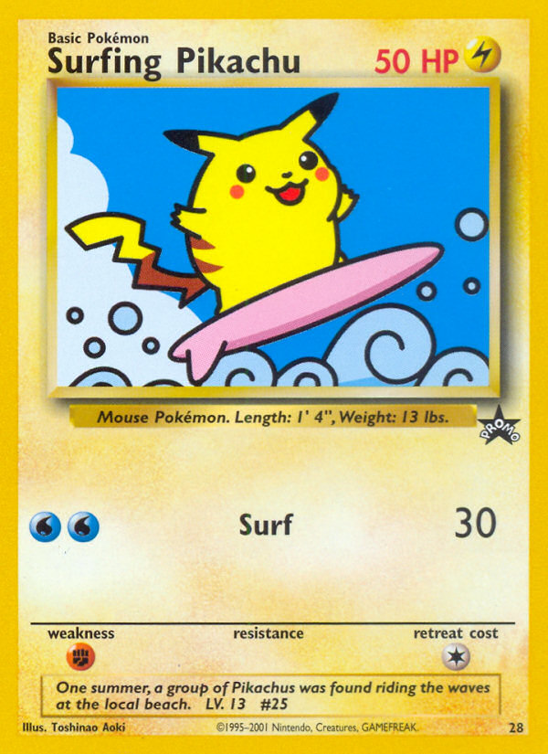 Surfing Pikachu (28) [Wizards of the Coast: Black Star Promos] | The Time Vault CA