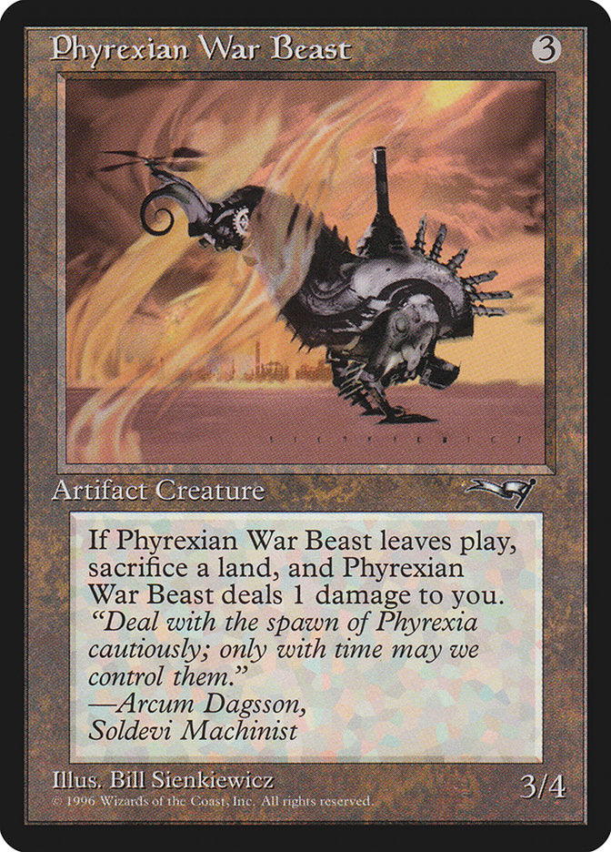 Phyrexian War Beast (Signature on Right) [Alliances] | The Time Vault CA
