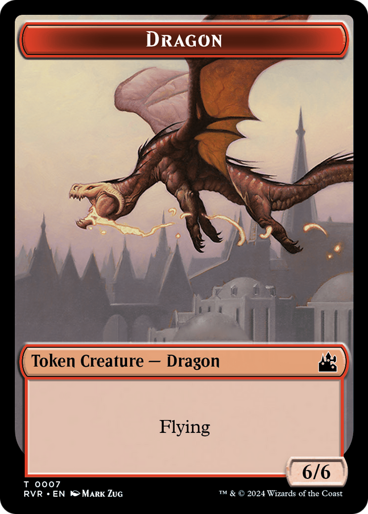 Spirit (0018) // Dragon Double-Sided Token [Ravnica Remastered Tokens] | The Time Vault CA