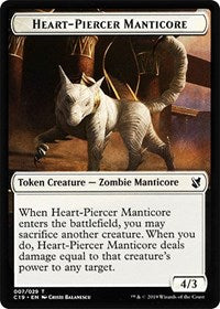 Heart-Piercer Manticore // Dragon Double-sided Token [Commander 2019 Tokens] | The Time Vault CA