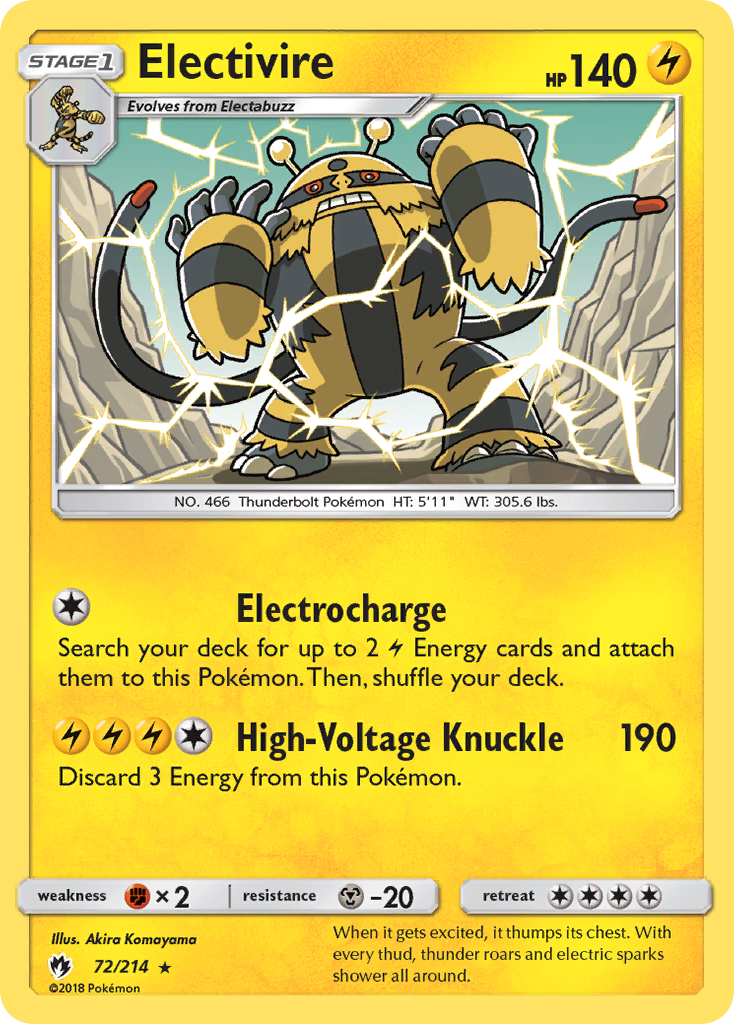 Electivire (72/214) [Sun & Moon: Lost Thunder] | The Time Vault CA