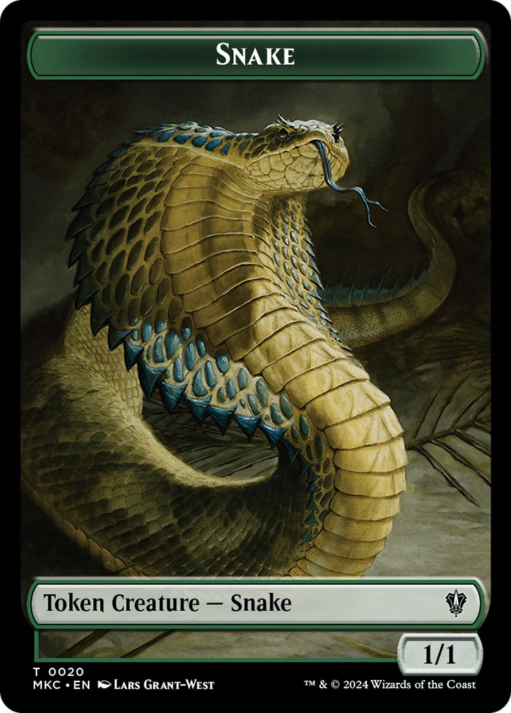 Snake // Morph Double-Sided Token [Murders at Karlov Manor Commander Tokens] | The Time Vault CA