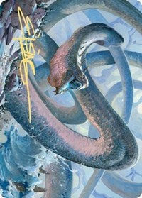 Koma, Cosmos Serpent 1 Art Card (Gold-Stamped Signature) [Kaldheim: Art Series] | The Time Vault CA