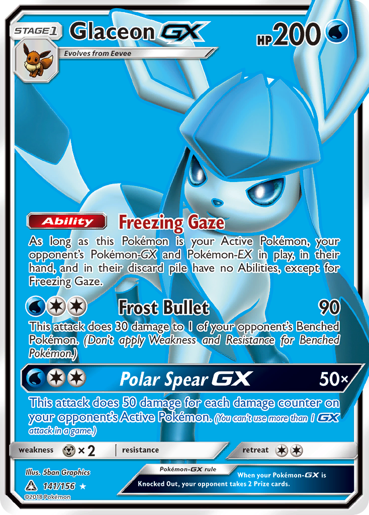 Glaceon GX (141/156) [Sun & Moon: Ultra Prism] | The Time Vault CA