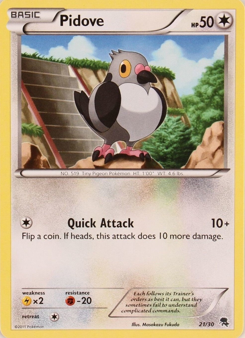 Pidove (21/30) [Black & White: Trainer Kit - Zoroark] | The Time Vault CA