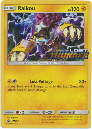 Raikou (SM150) (Staff Prerelease Promo) [Sun & Moon: Black Star Promos] | The Time Vault CA