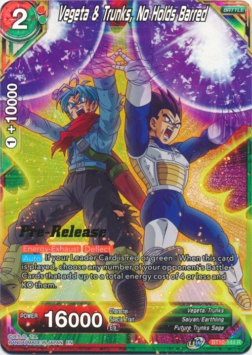 Vegeta & Trunks, No Holds Barred (BT10-144) [Rise of the Unison Warrior Prerelease Promos] | The Time Vault CA