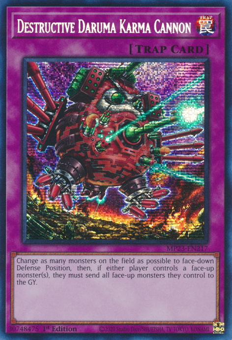 Destructive Daruma Karma Cannon [MP23-EN217] Prismatic Secret Rare | The Time Vault CA