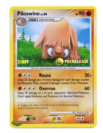 Piloswine (46/100) (Staff Prerelease Promo) [Nintendo: Black Star Promos] | The Time Vault CA