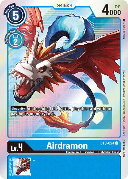 Airdramon [BT3-024] (Buy-A-Box Promo) [Release Special Booster Ver.1.5 Promos] | The Time Vault CA