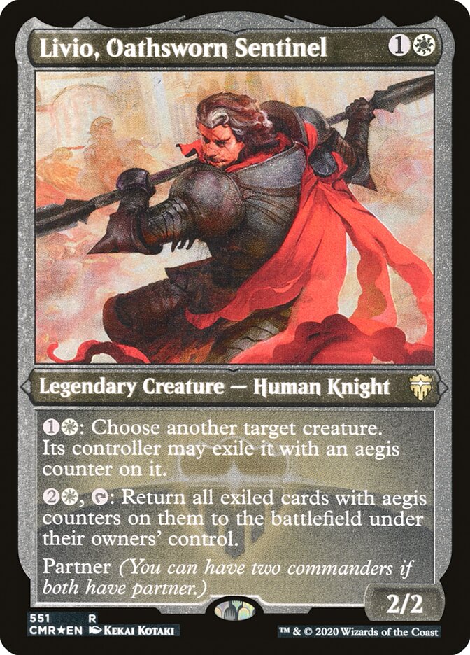 Livio, Oathsworn Sentinel (Foil Etched) [Commander Legends] | The Time Vault CA