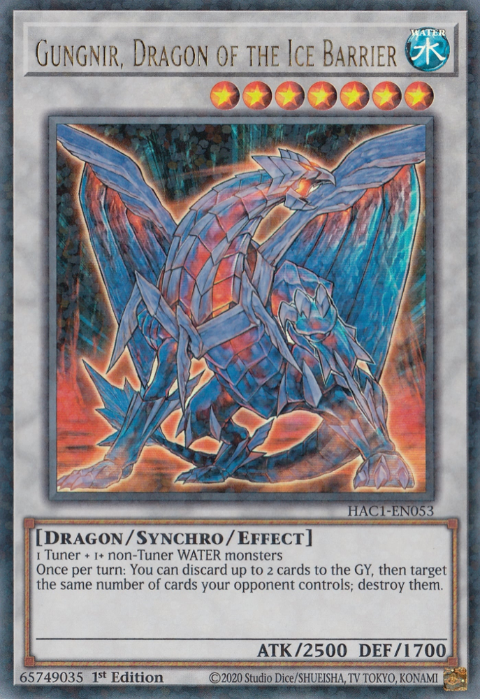 Gungnir, Dragon of the Ice Barrier (Duel Terminal) [HAC1-EN053] Parallel Rare | The Time Vault CA
