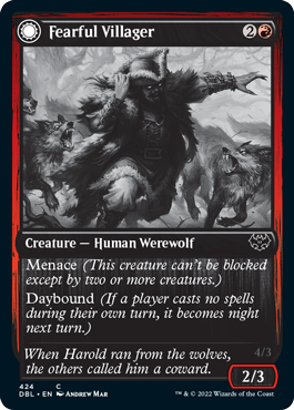 Fearful Villager // Fearsome Werewolf [Innistrad: Double Feature] | The Time Vault CA