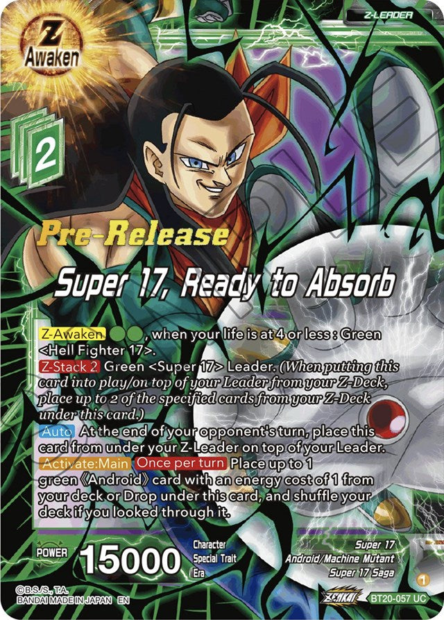 Super 17, Ready to Absorb (BT20-057) [Power Absorbed Prerelease Promos] | The Time Vault CA