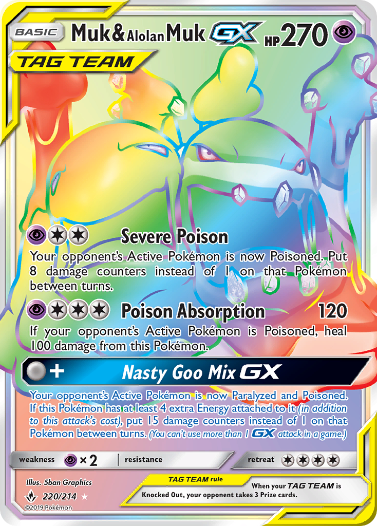 Muk & Alolan Muk GX (220/214) [Sun & Moon: Unbroken Bonds] | The Time Vault CA