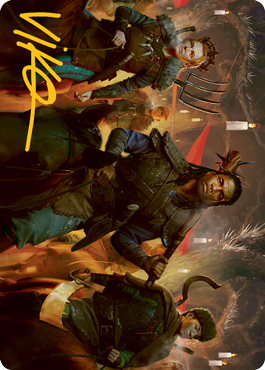 Candlelit Cavalry Art Card (Gold-Stamped Signature) [Innistrad: Midnight Hunt Art Series] | The Time Vault CA