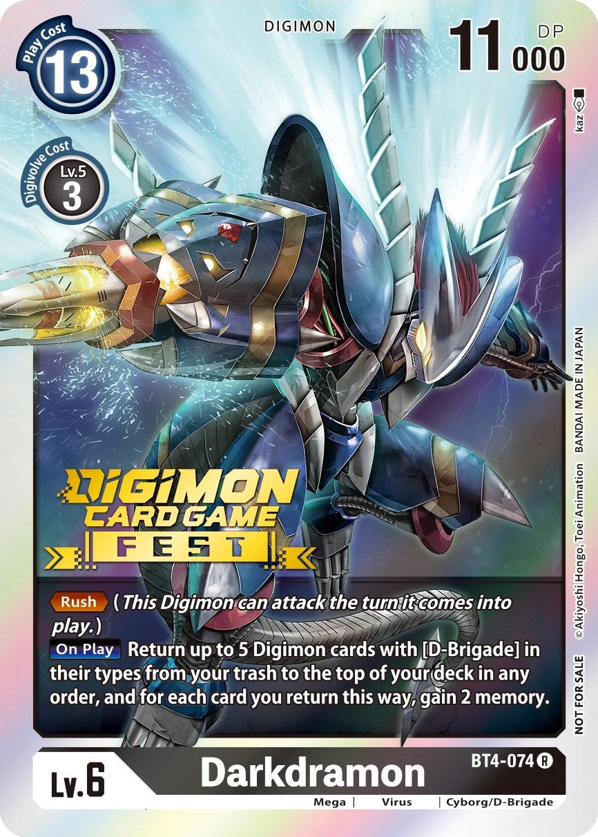 Darkdramon [BT4-074] (Digimon Card Game Fest 2022) [Great Legend Promos] | The Time Vault CA