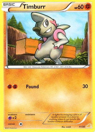 Timburr (11/30) [Black & White: Trainer Kit - Excadrill] | The Time Vault CA