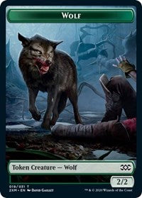 Wolf // Golem Double-sided Token [Double Masters Tokens] | The Time Vault CA