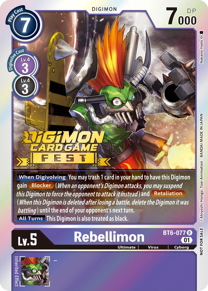 Rebellimon [BT6-077] (Digimon Card Game Fest 2022) [Double Diamond Promos] | The Time Vault CA