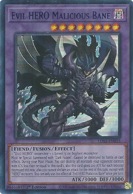 Evil HERO Malicious Bane (Blue) [LDS3-EN033] Ultra Rare | The Time Vault CA