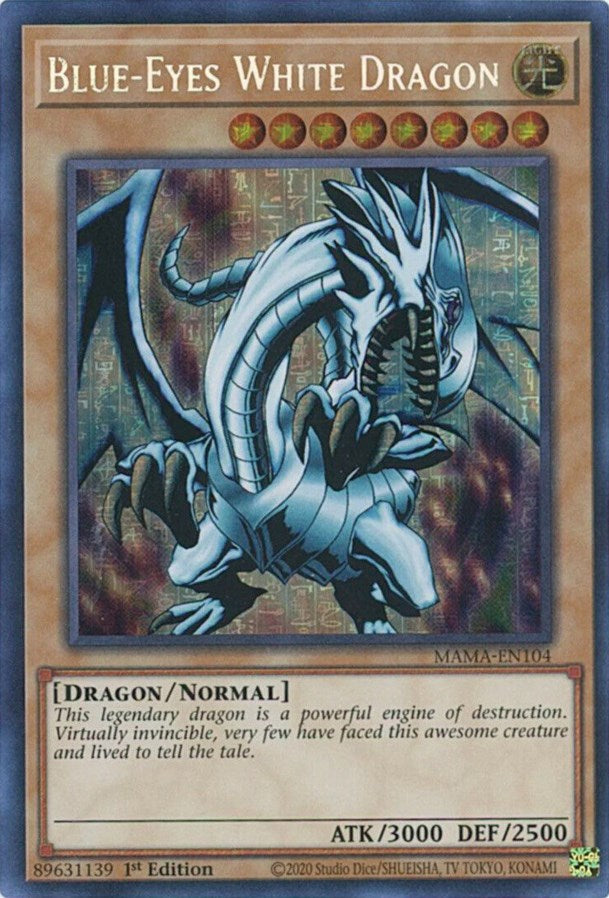 Blue-Eyes White Dragon [MAMA-EN104] Secret Pharaoh's Rare | The Time Vault CA