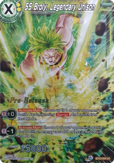 SS Broly, Legendary Unison (BT10-094) [Rise of the Unison Warrior Prerelease Promos] | The Time Vault CA
