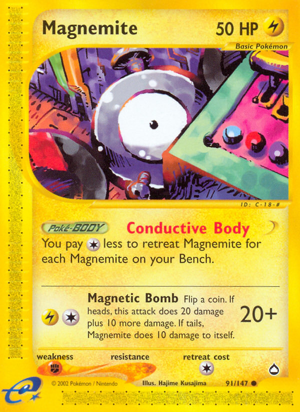 Magnemite (91/147) [Aquapolis] | The Time Vault CA