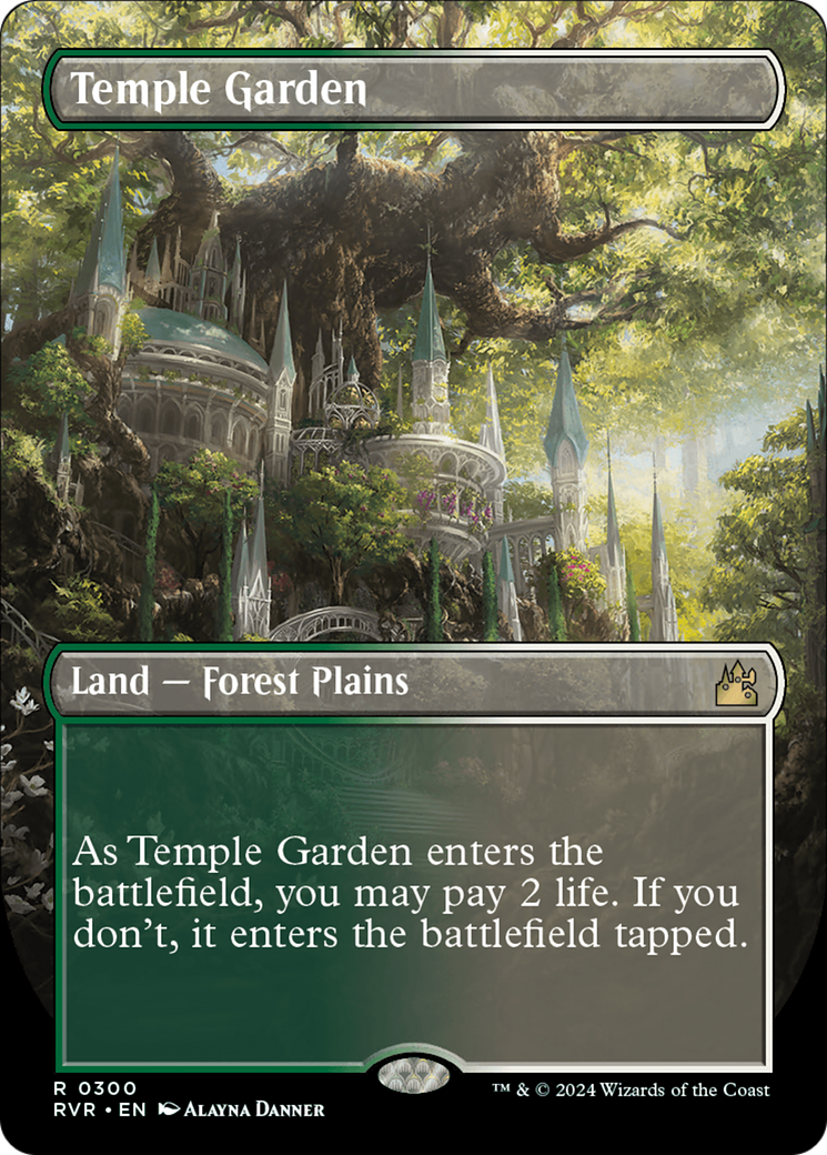 Temple Garden (Borderless) [Ravnica Remastered] | The Time Vault CA