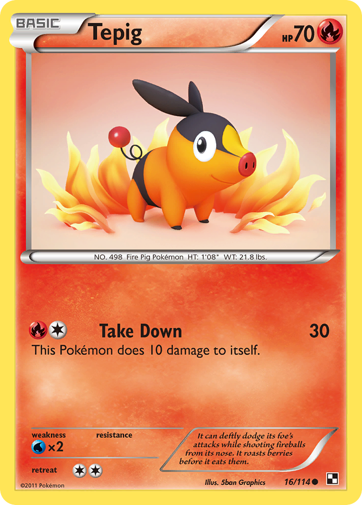 Tepig (16/114) [Black & White: Base Set] | The Time Vault CA