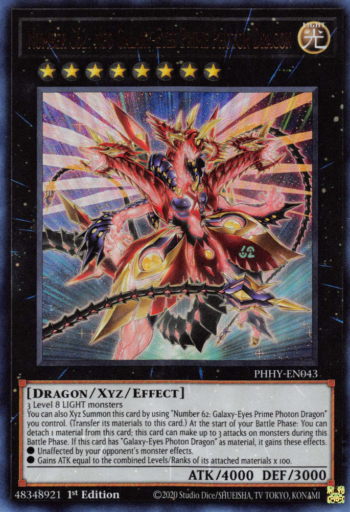 Number C62: Neo Galaxy-Eyes Prime Photon Dragon [PHHY-EN043] Ultra Rare | The Time Vault CA