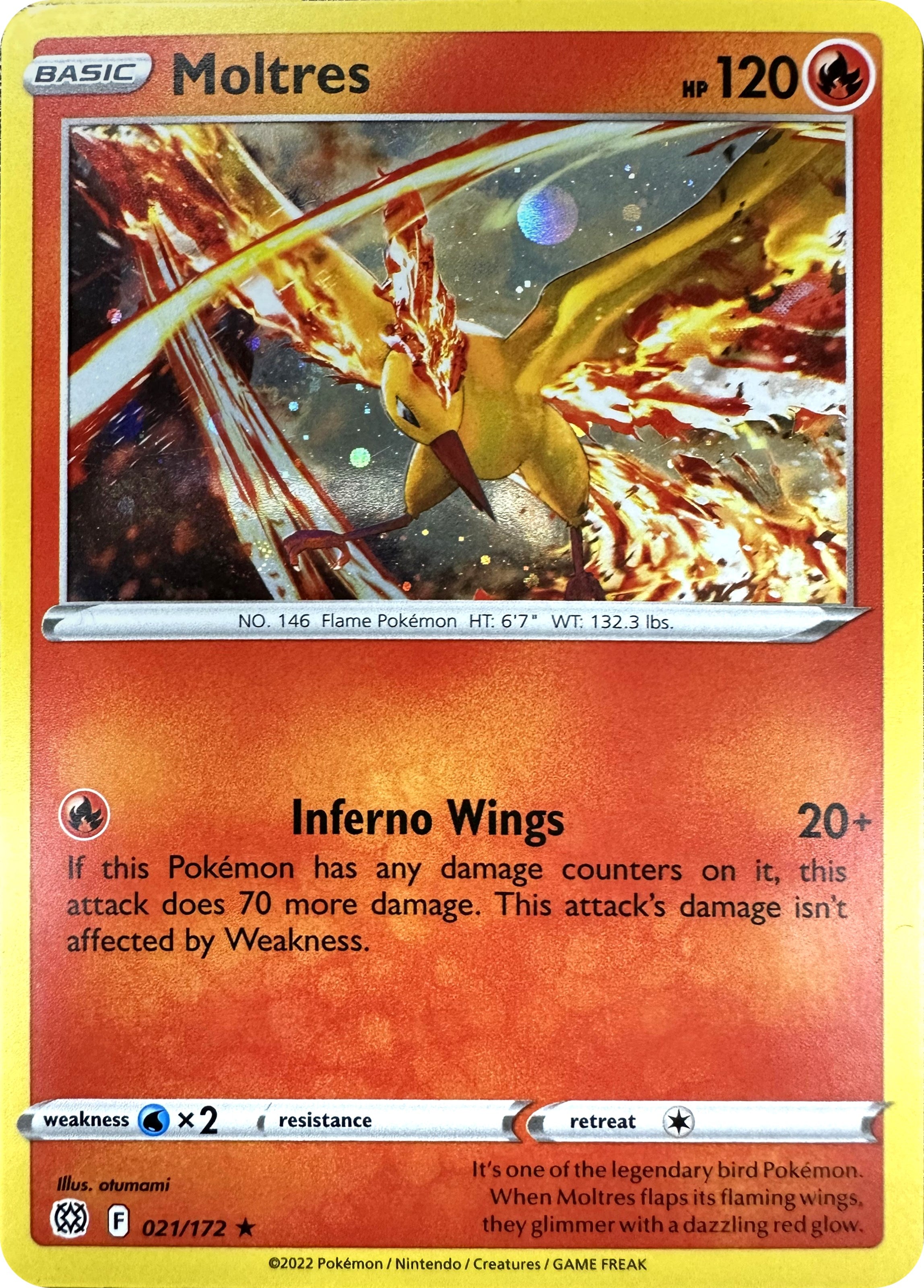 Moltres (021/172) (Cosmos Holo) [Sword & Shield: Brilliant Stars] | The Time Vault CA