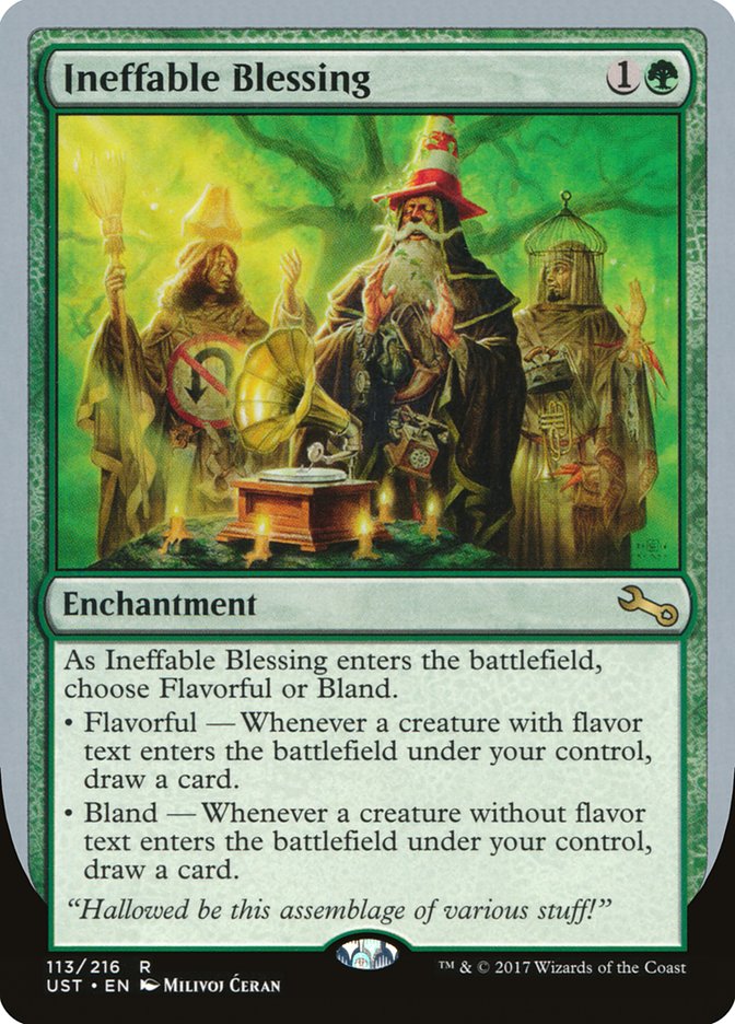 Ineffable Blessing ("choose Flavorful or Bland") [Unstable] | The Time Vault CA