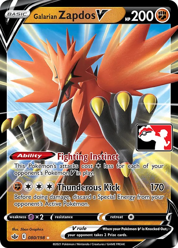 Galarian Zapdos V (080/198) [Prize Pack Series One] | The Time Vault CA