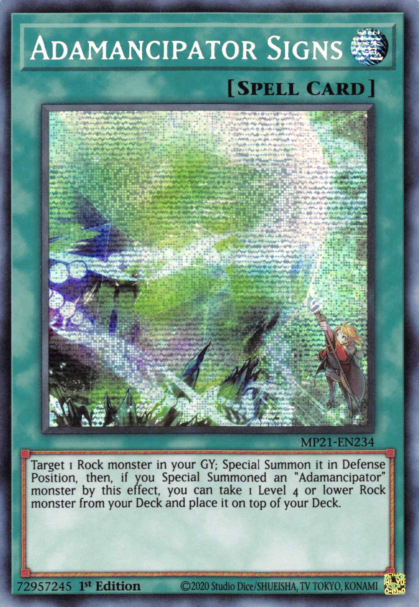 Adamancipator Signs [MP21-EN234] Prismatic Secret Rare | The Time Vault CA