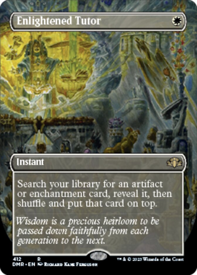 Enlightened Tutor (Borderless Alternate Art) [Dominaria Remastered] | The Time Vault CA