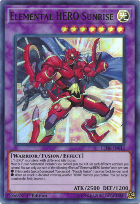 Elemental Hero Sunrise [LED6-EN012] Ultra Rare | The Time Vault CA